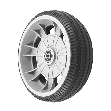 Wheel; 10X3 Flat-Free, Polyolefin Core (Black/Gray); 5/8 I.D. Q34 Fl